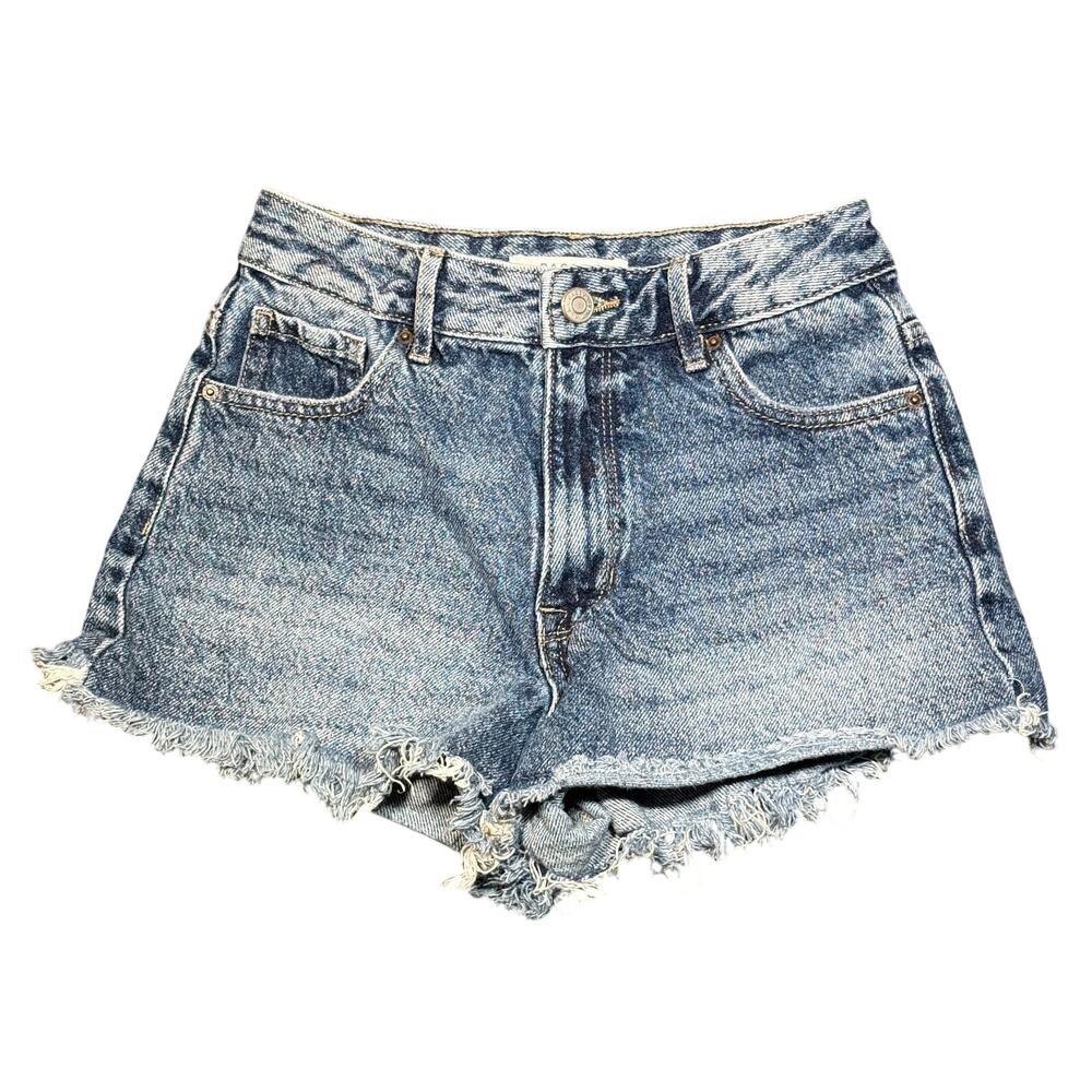 PacSun Shorts Size 23 High Rise Festival Denim Distressed Cutoff